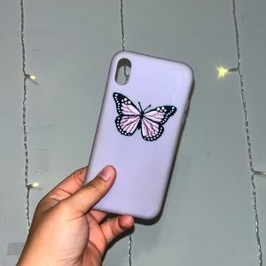 Lavender Butterfly Silicon iPhone XR Case